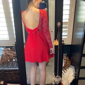 Red lace dress